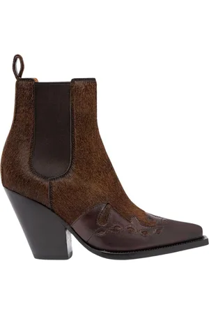 Buttero Schoenen, Dames, Bruin, 39 EU, Bruine Leren Enkellaarsjes Blokhak