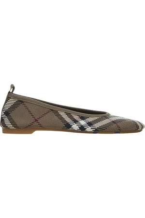 Burberry Schoenen, Dames, Bruin, 36 EU, Elegante Gebreide Ballet Flats