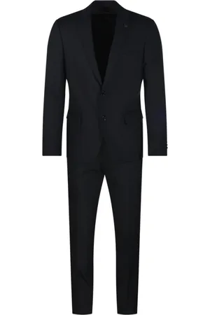 LARDINI Pakken, Heren, Zwart, M, Wol, Zwarte Pakken Collectie