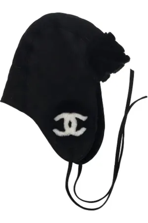 CHANEL Pre-owned, Dames, Zwart, ONE Size, Pre-owned Fabric hats