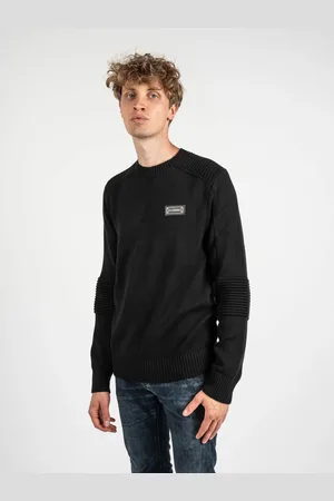 Les Hommes Sweatshirts & Hoodies, Heren, Zwart, M, Katoen, Eenvoudige Ronde Hals Trui