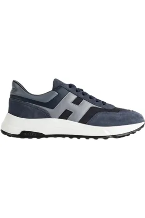 Hogan Schoenen, Heren, Blauw, 44 EU, Leer, Navy Blauwe Leren Sneakers