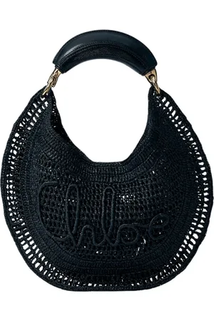 Chloé Tassen, Dames, Zwart, ONE Size, Gehaakte Logo Schoudertas