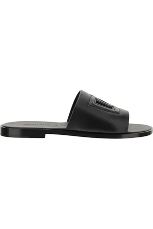 Dolce & Gabbana Schoenen, Heren, Zwart, 41 EU, Leer, Zwarte sandalen
