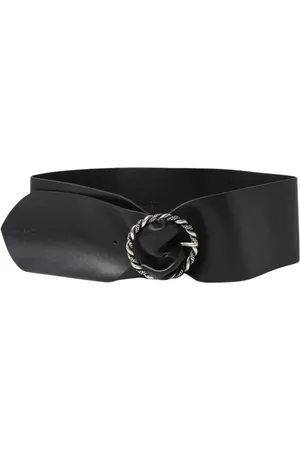 Twin-Set Accessoires, Dames, Zwart, S, Leer, Zwarte leren riem met ronde gesp