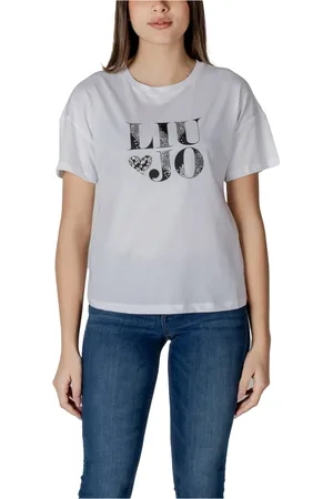 Liu Jo Tops, Dames, Wit, S, Katoen, Katoenen T-shirt met korte mouwen