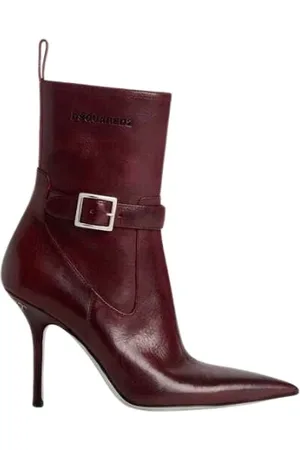 Dsquared2 Schoenen, Dames, Rood, 40 EU, Rodeo Girl Enkellaarsjes met Hak