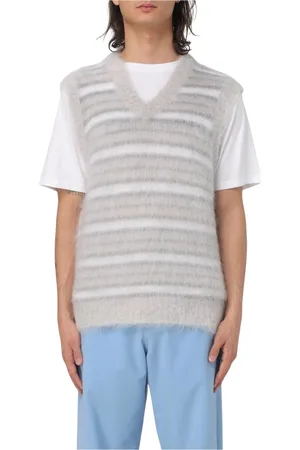 Marni Truien, Heren, Grijs, L, Wol, Gestreepte sweater vest