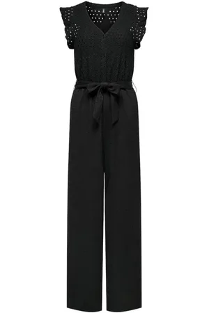 ONLY Jumpsuits & Playsuits, Dames, Zwart, XS, V-hals Jumpsuit in Zwart