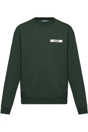 Jacquemus Sweatshirts & Hoodies, Heren, Groen, S, Groene Logo Trui Ronde Hals