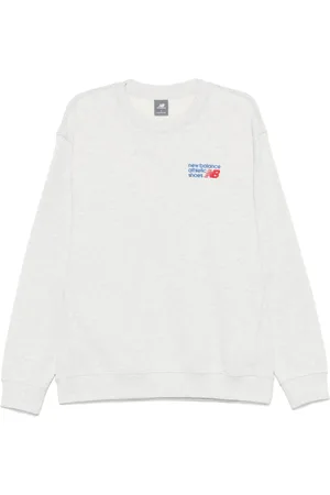 New Balance Truien, Heren, Grijs, L, Lichtgrijze Crew Neck Sweater