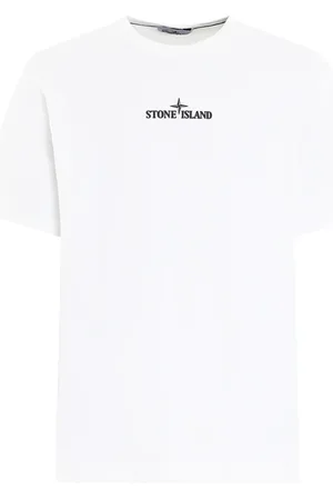 Stone Island Tops, Heren, Wit, 3Xl, Heren Finger Print T-Shirt Wit