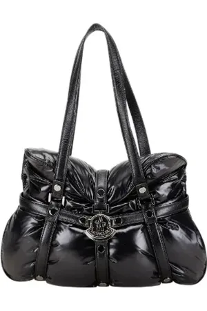 Moncler Pre-owned, Dames, Zwart, ONE Size, Leer, Pre-owned Fabric shoulder-bags