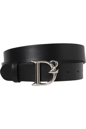 Dsquared2 Accessoires, Dames, Zwart, 85 CM, Leer, Zwarte Leren Riem, Stijlvol Accessoire
