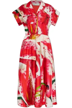 Tory Burch Kleedjes, Dames, Rood, M, Jurk met print