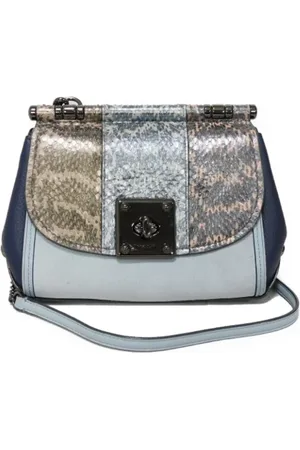 Coach Pre-owned, Dames, Blauw, ONE Size, Leer, Tweedehands leren schoudertassen
