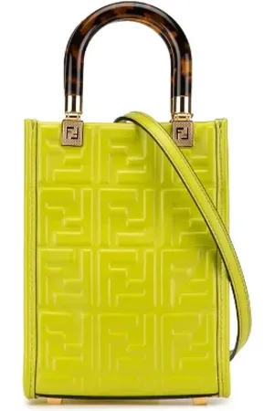Fendi Pre-owned, Dames, Groen, ONE Size, Leer, Pre-owned Leather shoppers