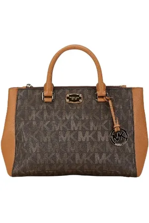 Michael Kors Pre-owned, Dames, Bruin, ONE Size, Tweedehands Canvas handtassen