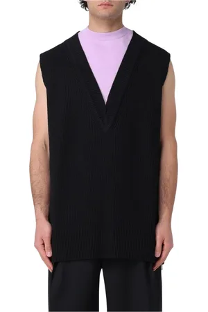 Jil Sander Jassen, Heren, Zwart, L, Katoen, Multicolor Mouwloos Vest voor Mannen