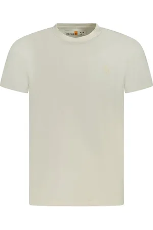 Timberland Tops, Heren, Wit, L, Katoen, Beige Katoenen Heren T-Shirt