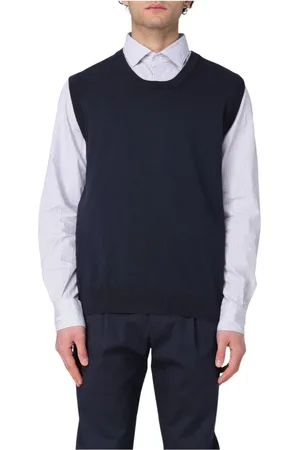 ALPHA STUDIO Truien, Heren, Blauw, 3Xl, Wol, Blauwe Wol Crew Neck Sweater