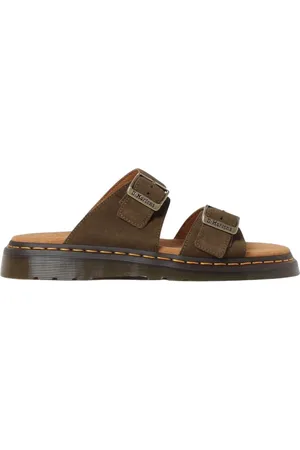 Dr. Martens Schoenen, Heren, Groen, 41 EU, Groene Leren Strappy Sandalen