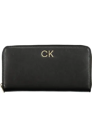 Calvin Klein Accessoires, Dames, Zwart, ONE Size, Polyester, Damesportemonnee Zwart Rfid Ritssluiting