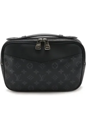 LOUIS VUITTON Pre-owned, Heren, Zwart, ONE Size, Leer, Tweedehands Canvas Louis Vuitton tassen