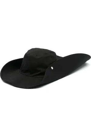 The Attico Accessoires, Dames, Zwart, S, Zwarte brede rand platte kroon hoed