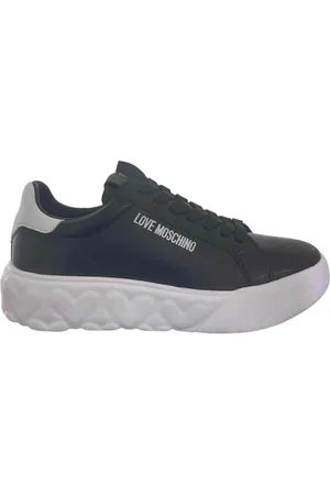 Moschino Schoenen, Dames, Zwart, 36 EU, Hart Sneakers in Wit