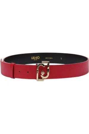 Liu Jo Accessoires, Dames, Rood, M, Elegante Polyurethaan Riem met Opvallende Gesp