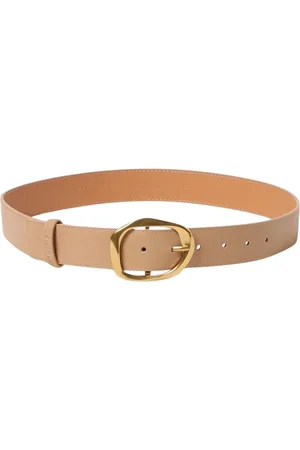 Twin-Set Accessoires, Dames, , L, Leer, Ropedesign Gouden Gesp Riem