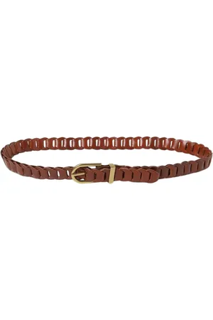 Frame Accessoires, Dames, Bruin, ONE Size, Bruin Gevlochten Leren Riem