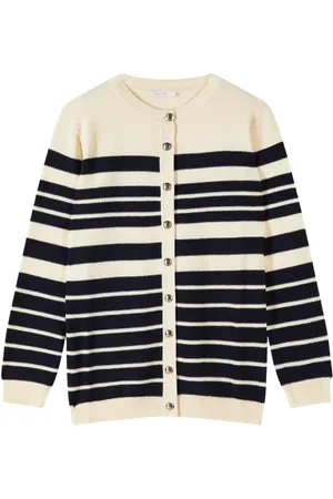 Patrizia Pepe Truien, Dames, Blauw, M, Gestreepte Vest Art. 8K0290K249