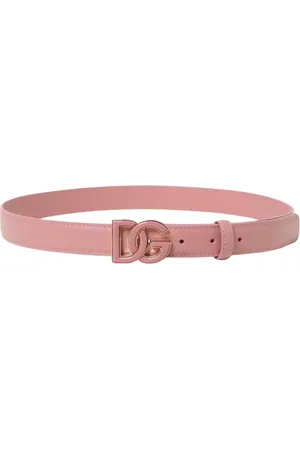 Dolce & Gabbana Accessoires, Dames, Roze, 80 CM, Leer, Roze Leren Riem met DG Gesp