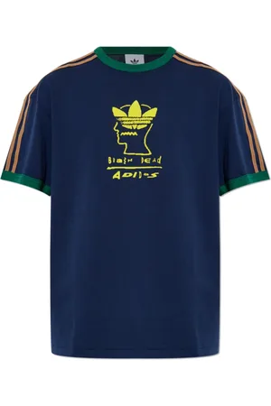 adidas Tops, unisex, Blauw, L, Katoen, adidas x Brain Dead