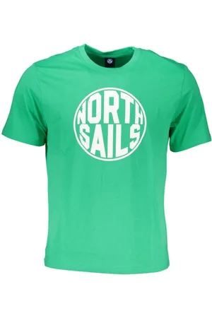 North Sails Tops, Heren, Groen, XL, Katoen, Groen Katoen Print Logo T-Shirt