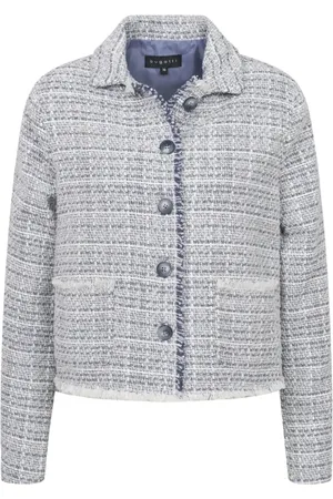 Bugatti Jassen, Dames, Blauw, S, Tweed, Elegante jas met barokke afwerking
