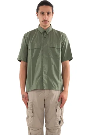 C.P. Company Overhemden, Heren, Groen, M, Ripstop Boxy Short Sleeve Shirt