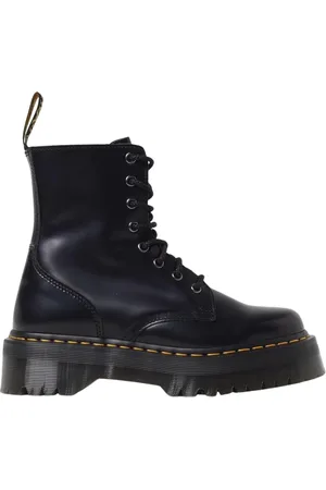 Dr. Martens Schoenen, Dames, Zwart, 39 EU, Zwarte Platte Enkellaarzen Vrouwen