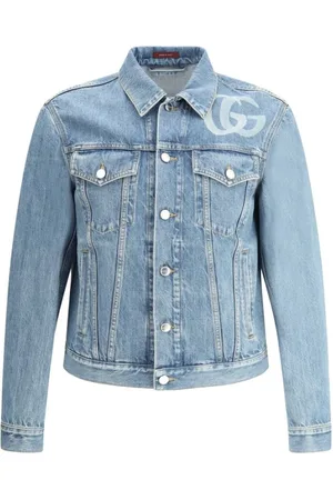 Gucci Jassen, Heren, Blauw, L, Denim, Double G Denim Jacket