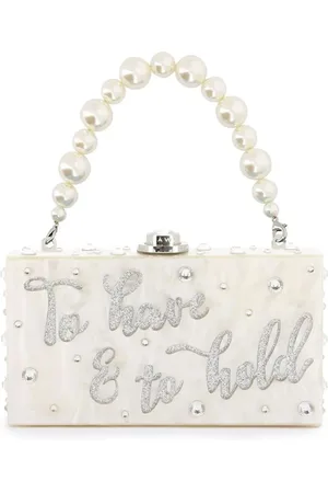 SOPHIA WEBSTER Tassen, Dames, Wit, ONE Size, Witte Kristal Clutch Tas