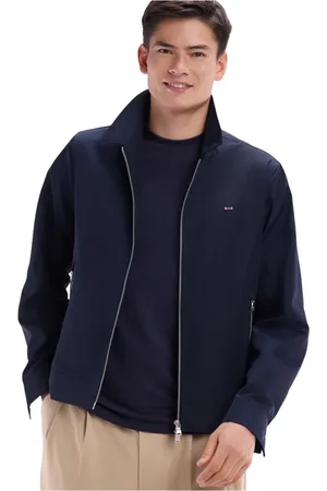 Eden Park Sweatshirts & Hoodies, Heren, Blauw, XL, Polyester, Navy blauwe zip-up blouson