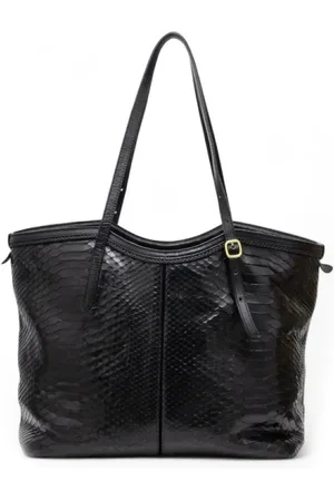 CLARIS VIROT Tassen, Dames, Zwart, ONE Size, Python Zwarte Schoudertas met Rits