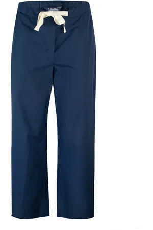 Max Mara Broeken, Dames, Blauw, 2Xs, Katoen, Blauwe Katoenen Broek met Regular Fit