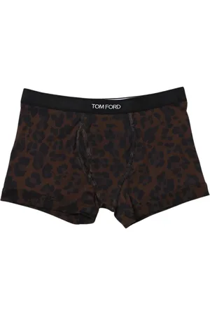 Tom Ford Ondergoed, Heren, Bruin, S, Katoen, Luxe Luipaardprint Boxer Briefs