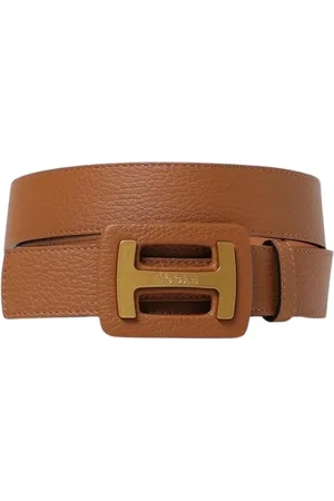 Hogan Accessoires, Dames, Bruin, 80 CM, Leer, Bruin Leren Riemgesp Vrouw