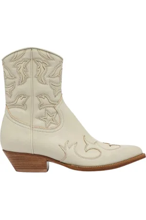 Buttero Schoenen, Dames, Wit, 37 1/2 EU, Ster Ontwerp Enkellaarzen