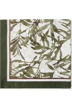 Brunello Cucinelli Accessoires, Dames, Veelkleurig, ONE Size, Katoen, Herbarium Print Katoenen Sjaal