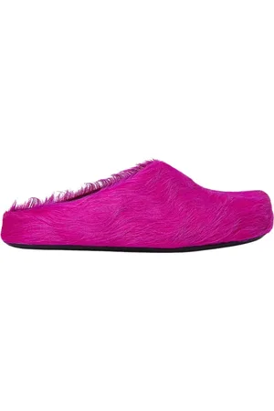 Marni Schoenen, Heren, Roze, 41 EU, Leer, Leren Sabot Muiltjes met Ronde Neus
